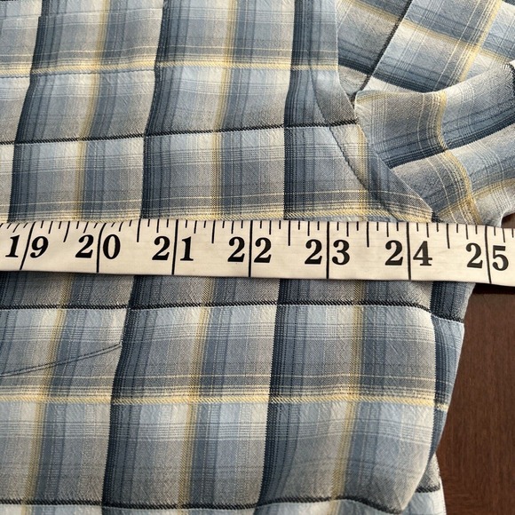 Tommy Bahama‎ Hawaiian Camp Silk Shirt XL Blue Cream Plaid Checks Short Sleeve - Picture 6 of 8